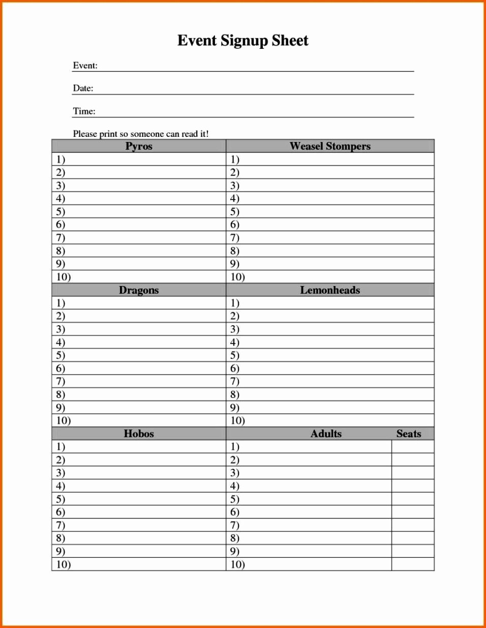 Weekly Sign In Sheet Template New Weekly Sign Up Sheet Template Sampletemplatess