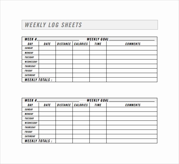 Weekly Sign In Sheet Template Unique 9 Weekly Log Templates to Download
