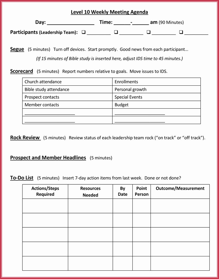 Weekly Staff Meeting Agenda Template Awesome Weekly Meeting Agenda Template 9 Samples formats In
