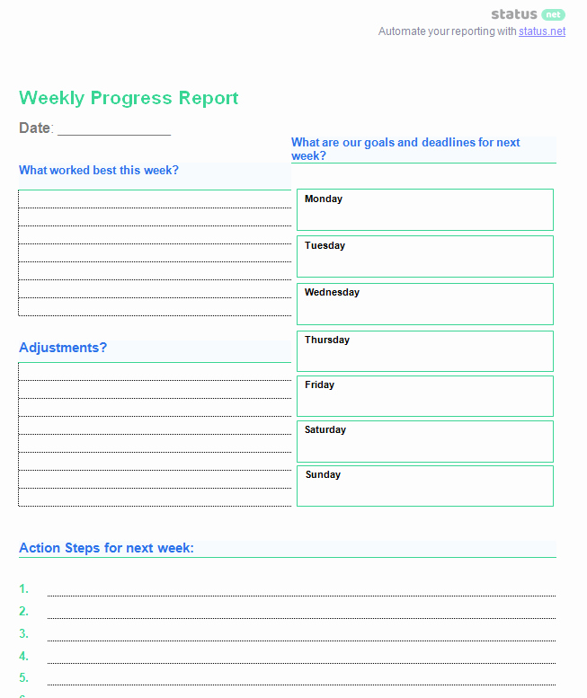 Weekly Team Status Report Template Awesome 6 Awesome Weekly Status Report Templates