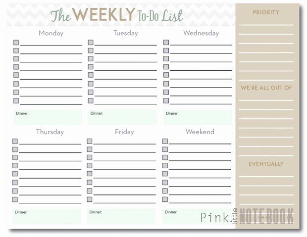 Weekly Things to Do List Elegant the Ultimate Weekly to Do List Free Printable Pink
