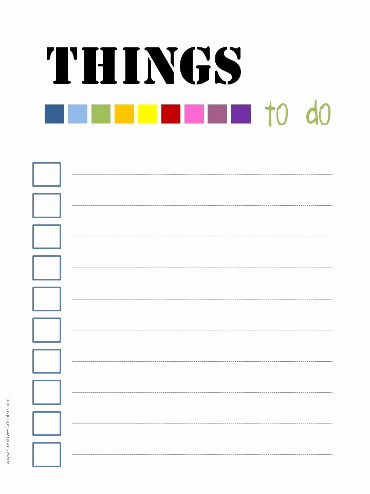 Weekly Things to Do List Inspirational to Do List Template