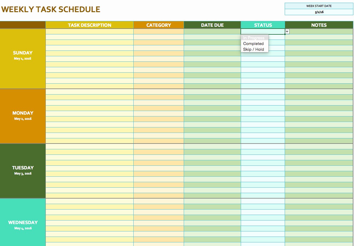 Weekly Time Schedule Template Excel Fresh Free Weekly Schedule Templates for Excel Smartsheet