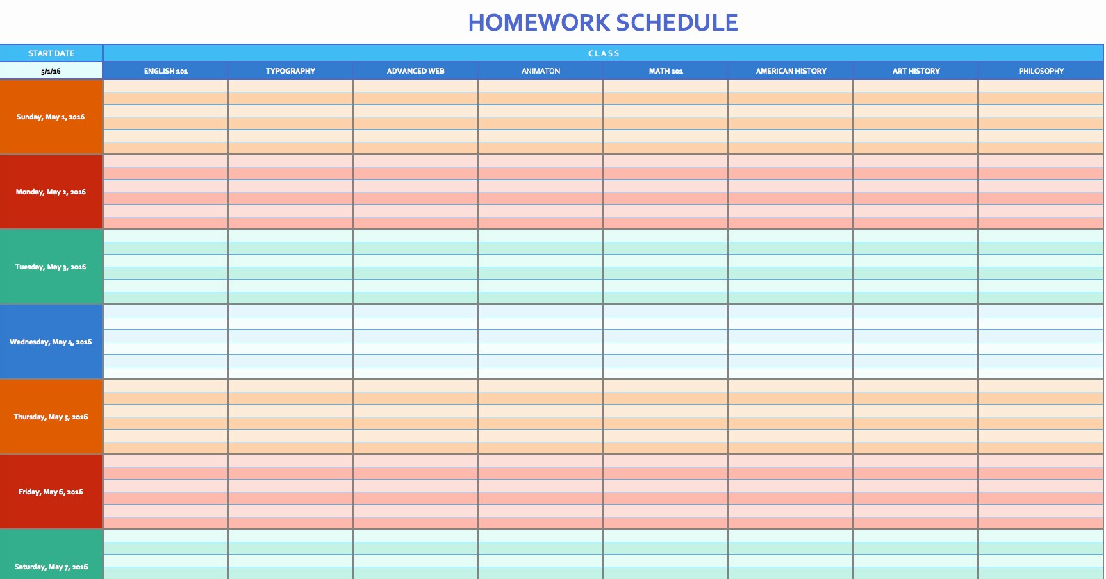 Weekly Time Schedule Template Excel New Free Weekly Schedule Templates for Excel Smartsheet