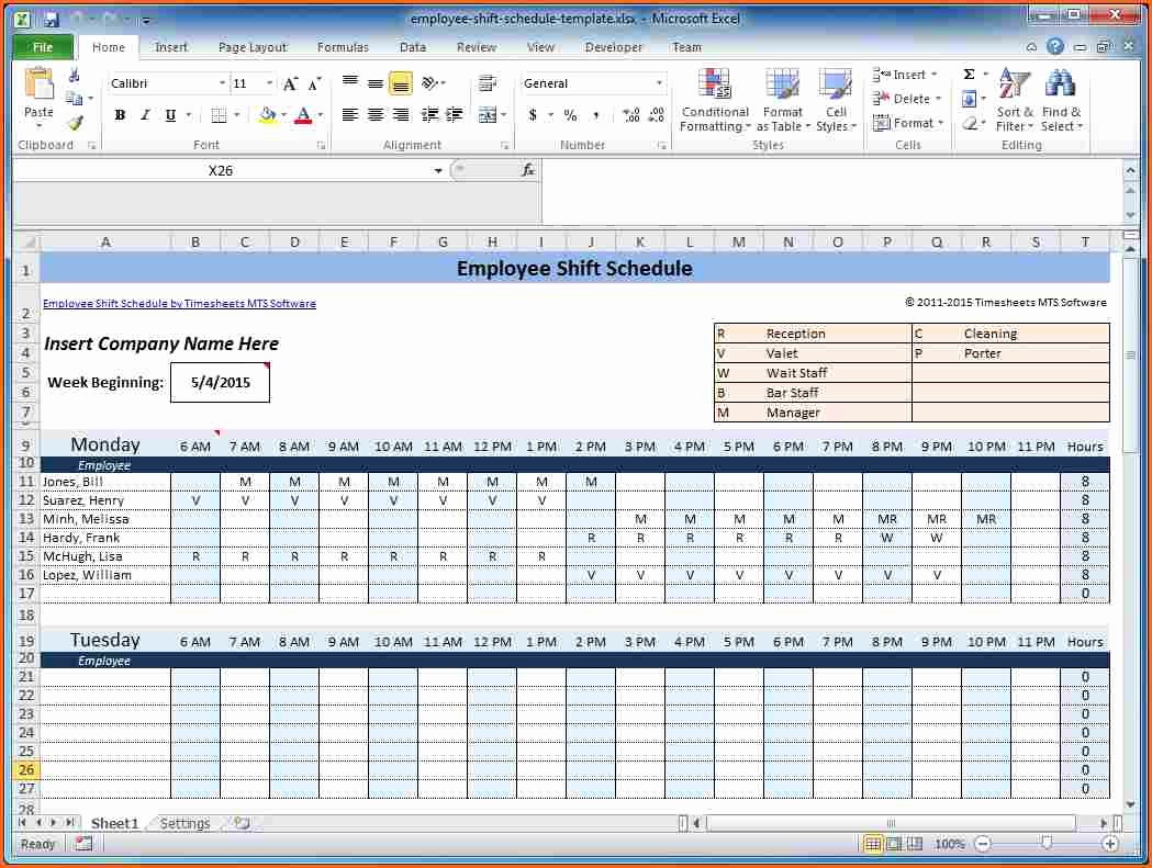 Weekly Work Schedule Template Excel Best Of Microsoft Excel Weekly Employee Schedule Template Other