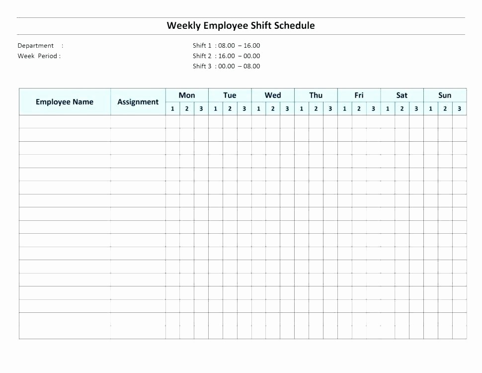 Weekly Work Schedule Template Excel Inspirational Free Weekly Employee Shift Schedule Template Excel