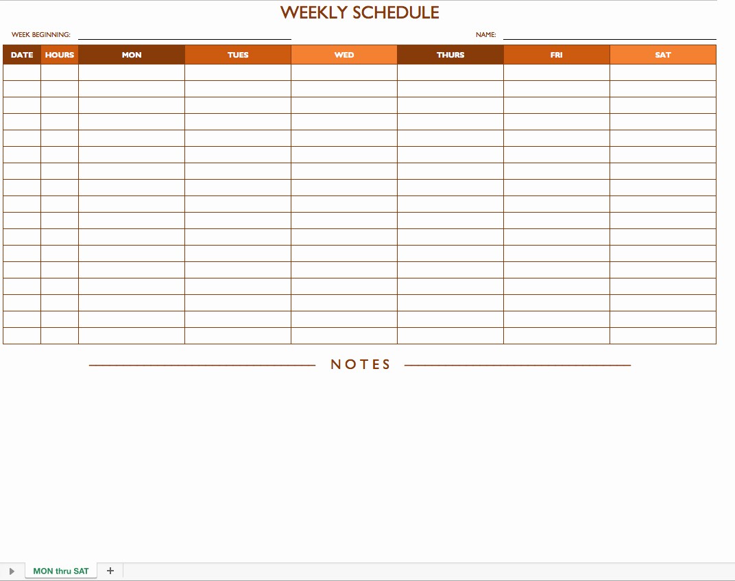 Weekly Work Schedule Template Excel Lovely Free Work Schedule Templates for Word and Excel