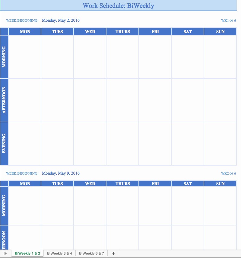 Weekly Work Schedule Template Excel Unique Free Work Schedule Templates for Word and Excel