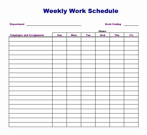 Weekly Work Schedule Template Word Awesome Weekly Work Schedule Template 8 Free Word Excel Pdf