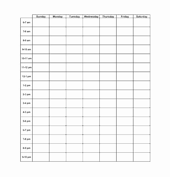 Weekly Work Schedule Template Word Inspirational 6 Week Schedule Template Blank Weekly Calendar Template
