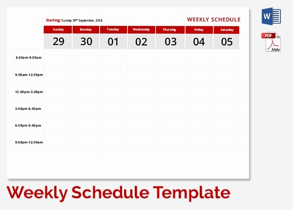 Weekly Work Schedule Template Word Luxury Weekly School Schedule Template 9 Free Word Excel