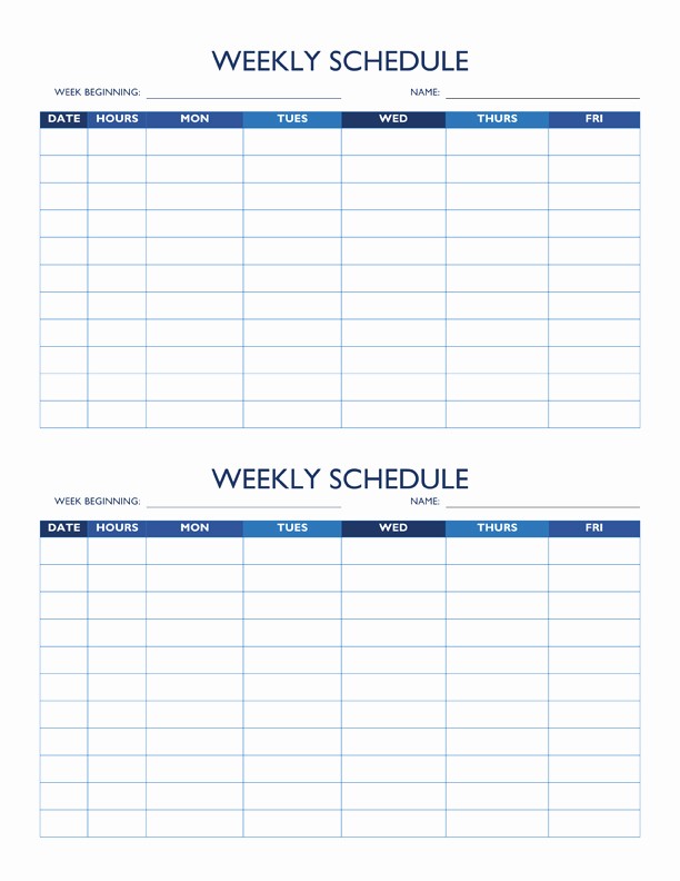 Weekly Work Schedule Template Word New Free Work Schedule Templates for Word and Excel
