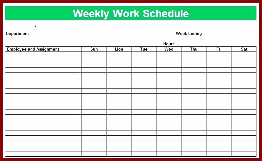Weekly Work Schedule Template Word Unique Printable Weekly Hourly Schedule Template Calendar Hour