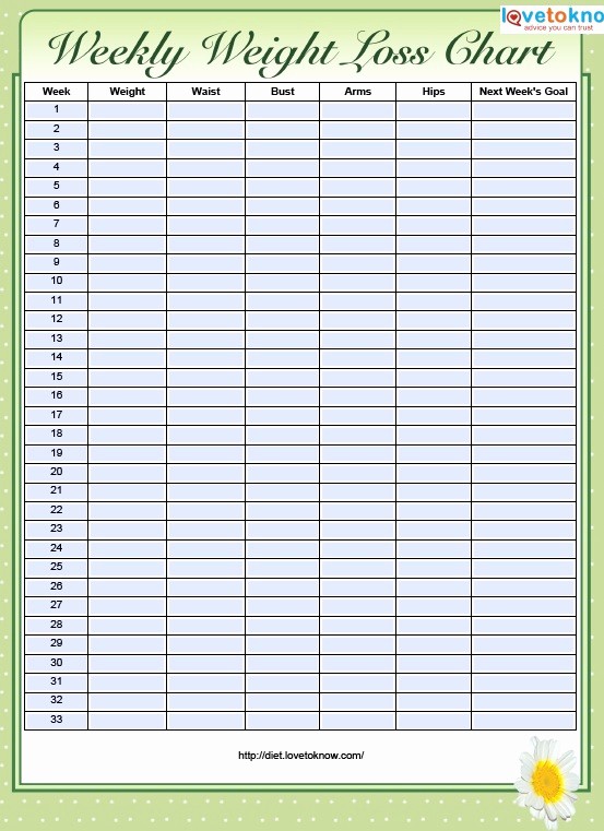 Weight Loss Chart Printable Blank Unique Printable Blank Weight Loss Charts Daily