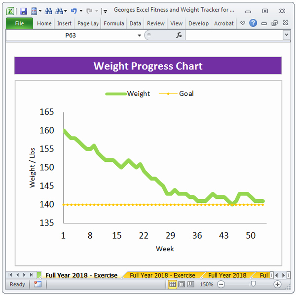 Weight loss tracker excel error