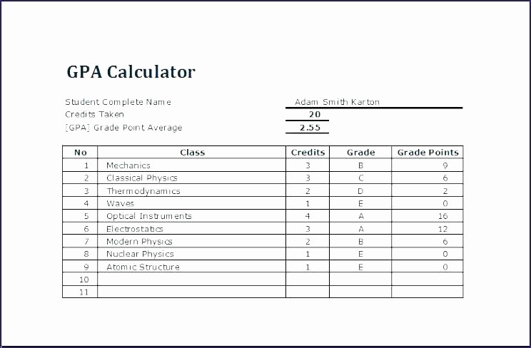 Weighted Grade Calculator Excel Template New Excel Student Grade Sheet Template Calculator and Tracker