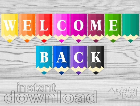Welcome Back Sign to Print Best Of Wel E Back Printable Banner Pencils Classroom Pennants Back