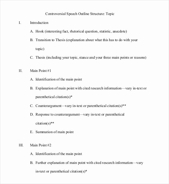 What is A Speaking Outline Fresh 29 Speech Outline Templates Pdf Doc