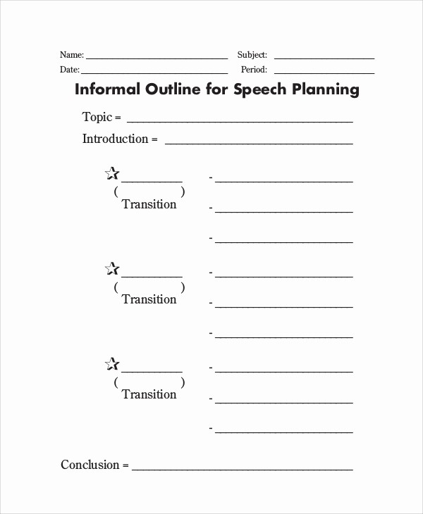 What is A Speech Outline Elegant 15 Outline Samples