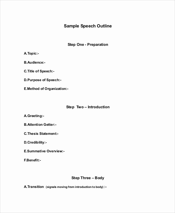 What is A Speech Outline New 9 Speech Outline Samples