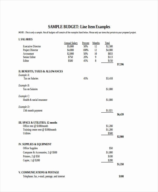 What is An Itemized Budget Best Of Sample Line Item Bud forms 7 Free Documents In Word Pdf