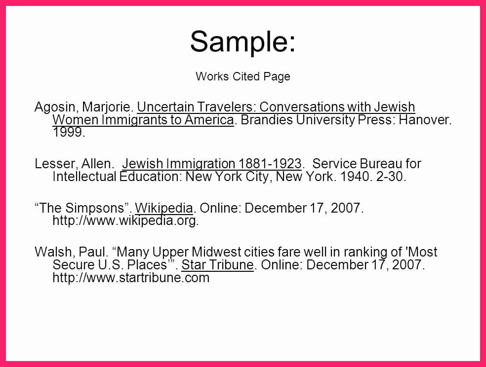 What&amp;#039;s A Work Cited Page Awesome What is A Work Cited Page
