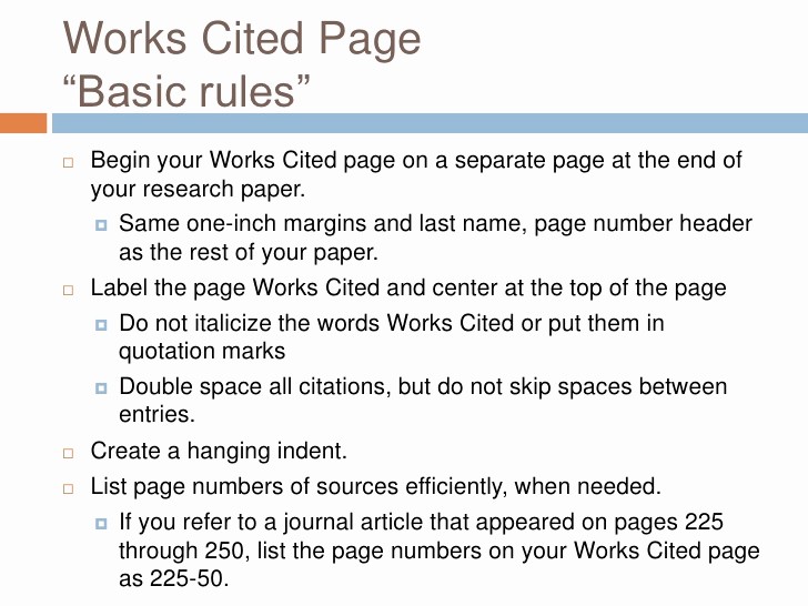 What's A Work Cited Page Lovely Mla Style Workshop