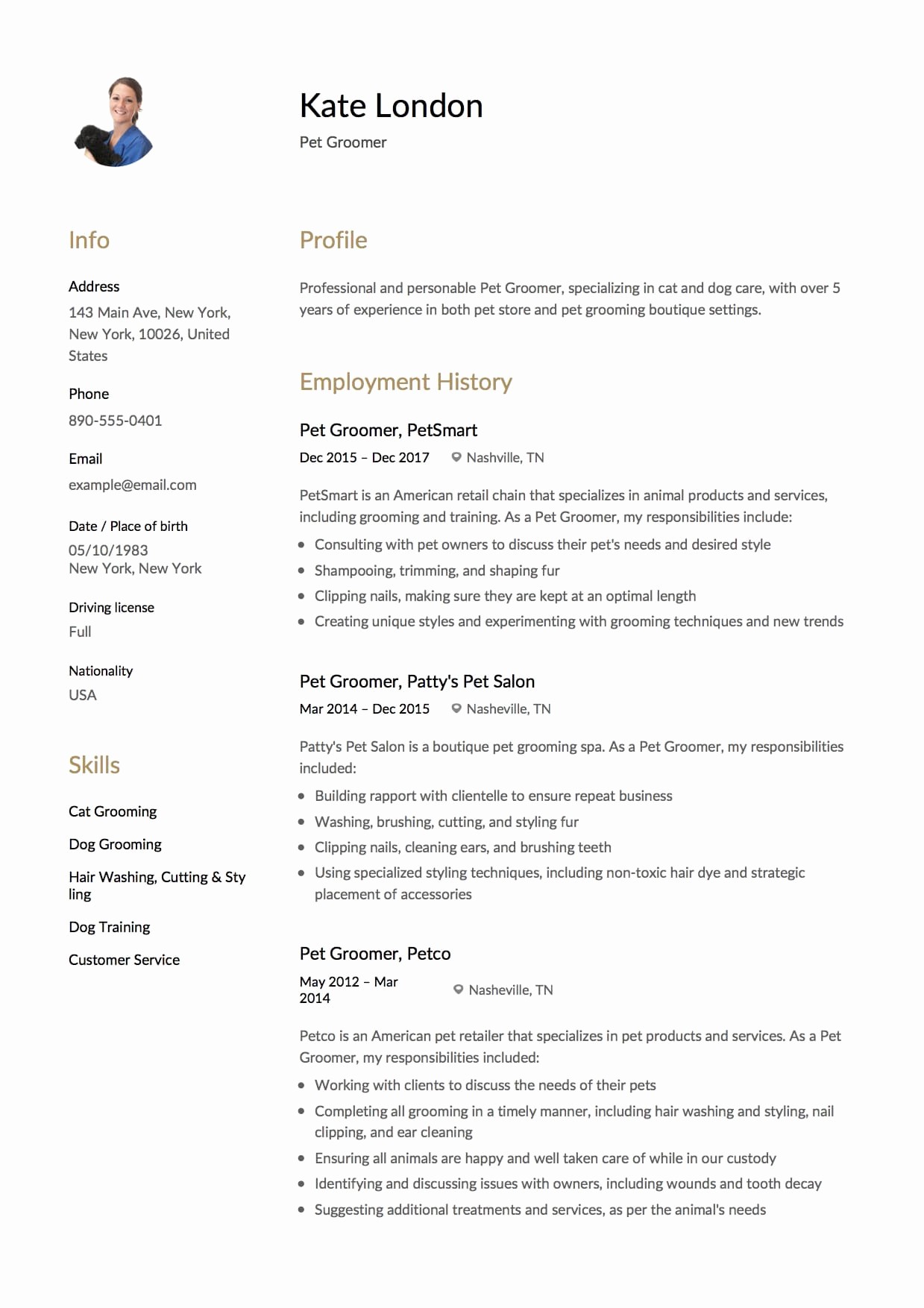 Where to Find Resume Templates Beautiful 12 X Pet Groomer Resume Templates