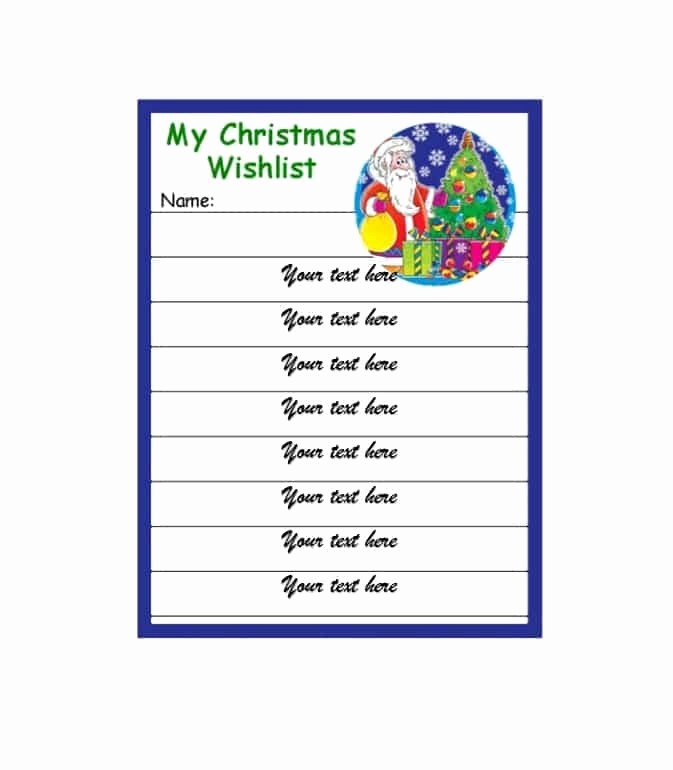 Wish List Template Microsoft Word Beautiful Christmas Wish List Template