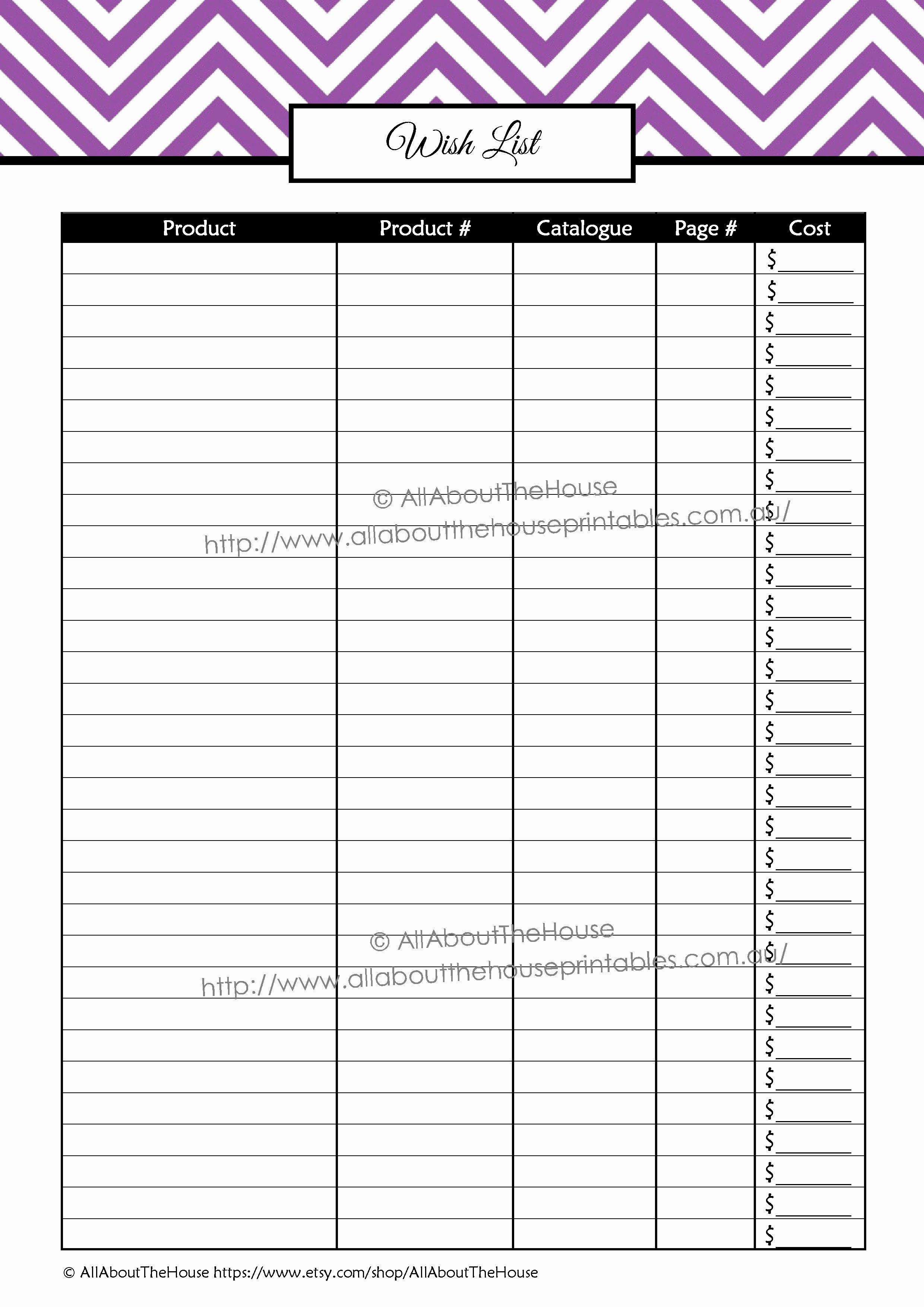 Wish List Template Microsoft Word Fresh Direct Sales Planner Editable All About Planners