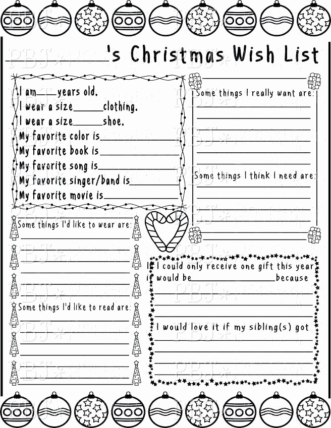 Wish List Template Microsoft Word Fresh Present List Template Best Printable X Word Free Christmas