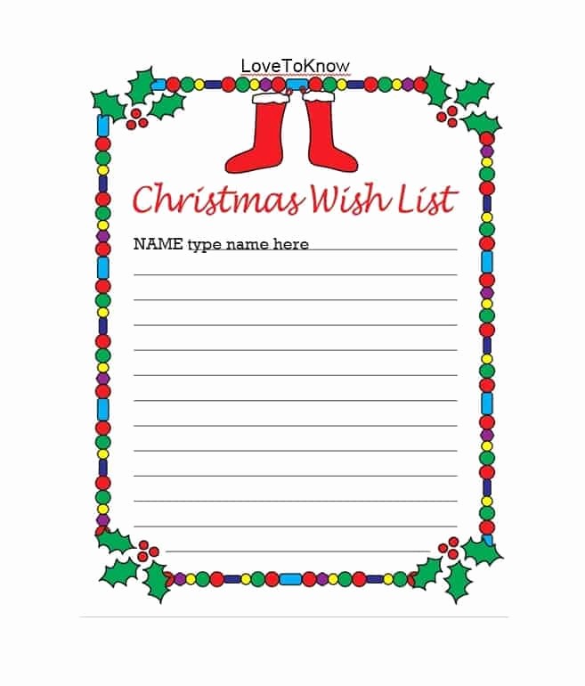 Wish List Template Microsoft Word Inspirational 43 Printable Christmas Wish List Templates &amp; Ideas