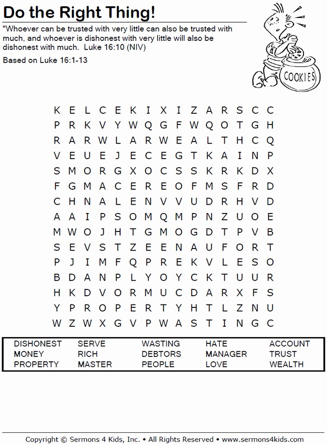 Word for Things to Do Fresh Do the Right Thing Word Search Puzzle