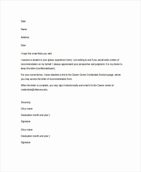 Word Letter Of Recommendation Template Awesome 21 Letters Of Re Mendation