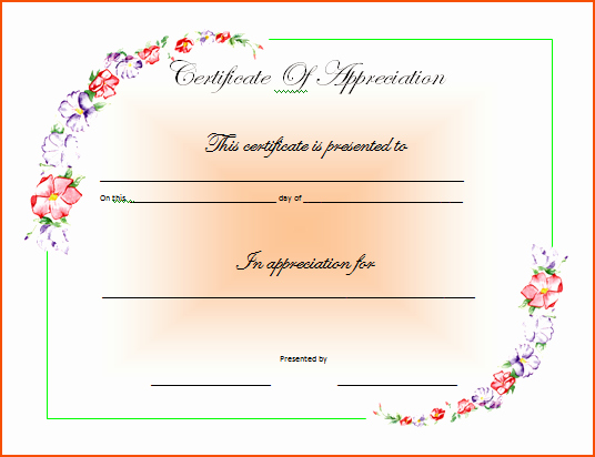 Word Template Certificate Of Recognition Beautiful 7 Certificate Of Appreciation Template Word