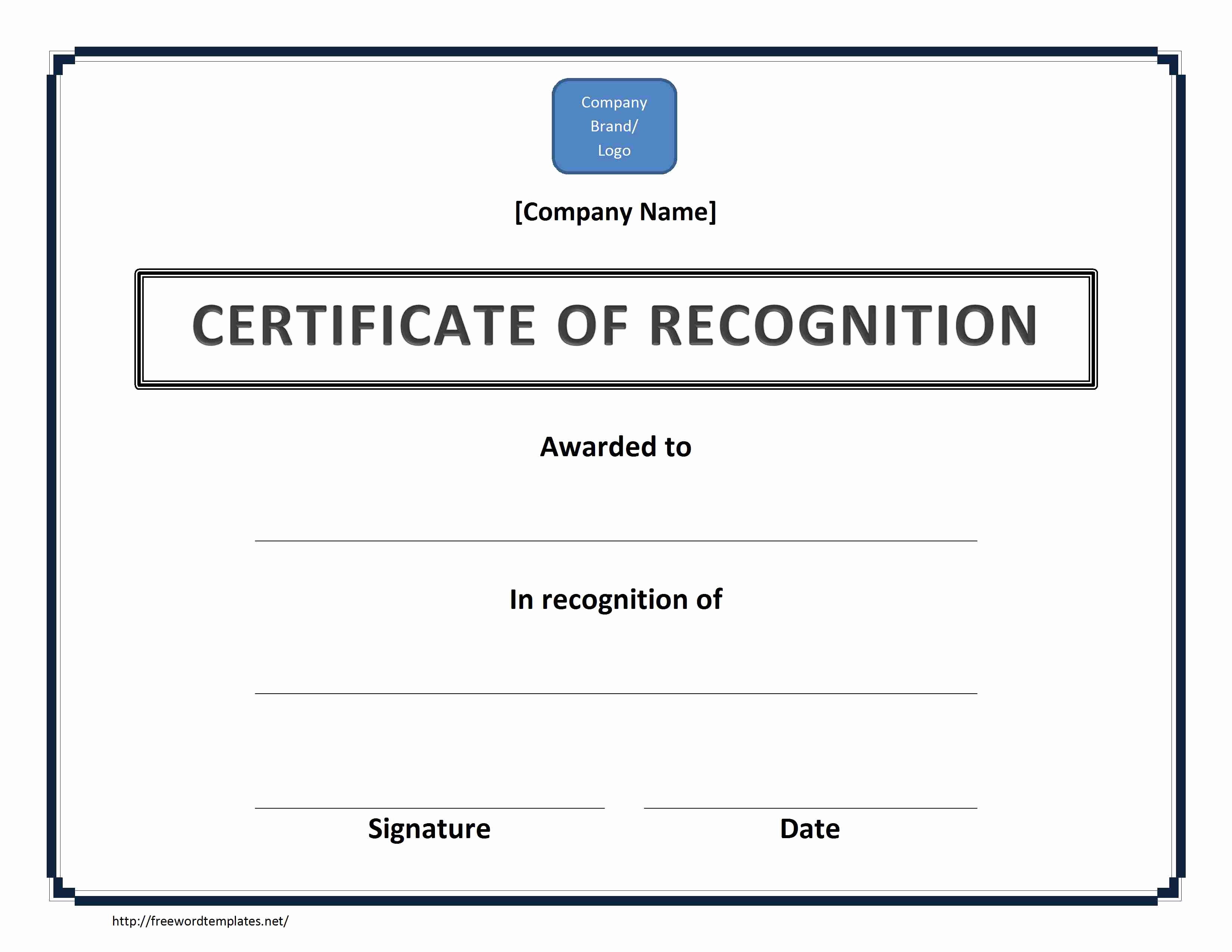 Word Template Certificate Of Recognition Elegant Certificate Of Recognition