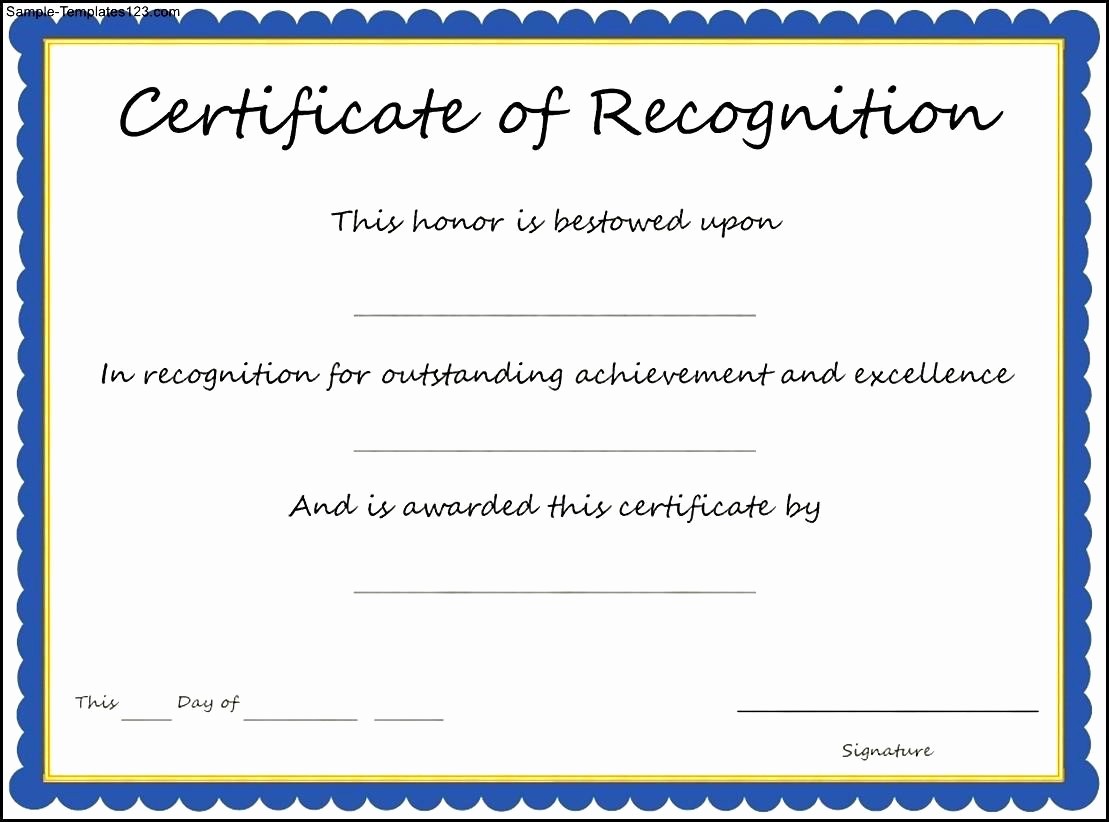 Word Template Certificate Of Recognition Fresh Army Certificate Achievement Template Example Mughals