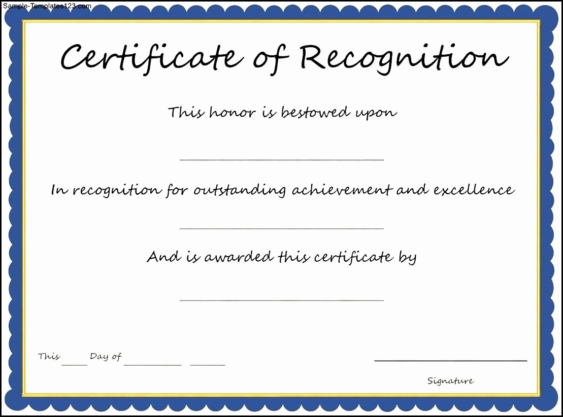 Word Template Certificate Of Recognition Luxury Certificate Recognition Template Best Business Sample