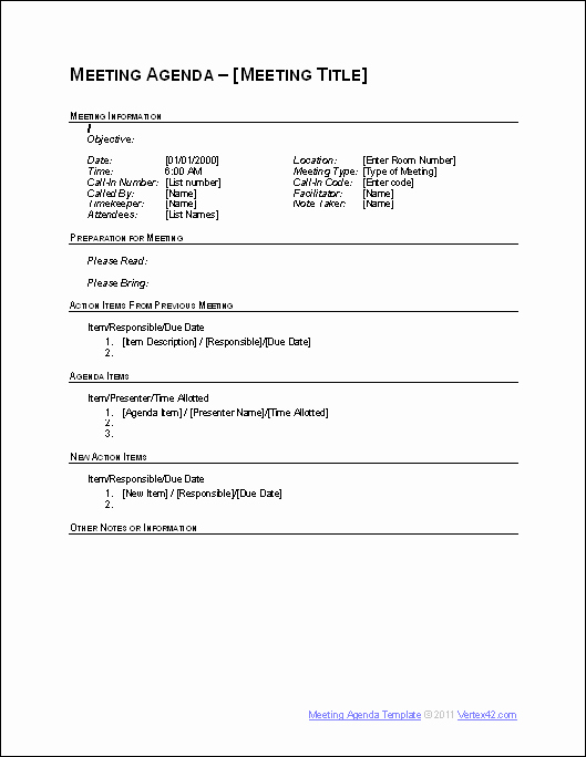 Word Template for Meeting Minutes Awesome 10 Free Meeting Agenda Templates