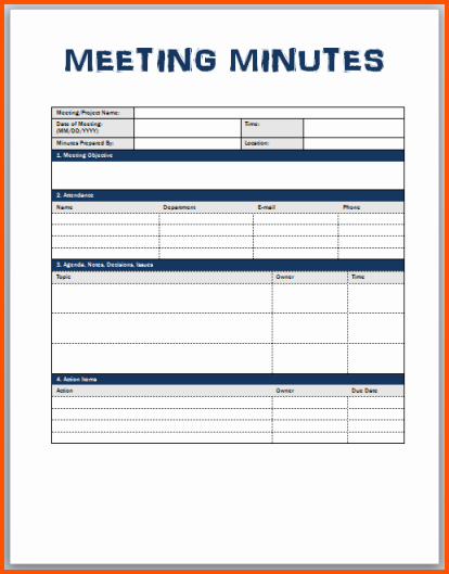 Word Template for Meeting Minutes Luxury the Gallery for Monthly attendance Sheet