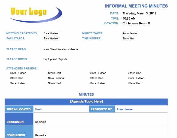 Word Template for Meeting Minutes New Free Meeting Minutes Template for Microsoft Word