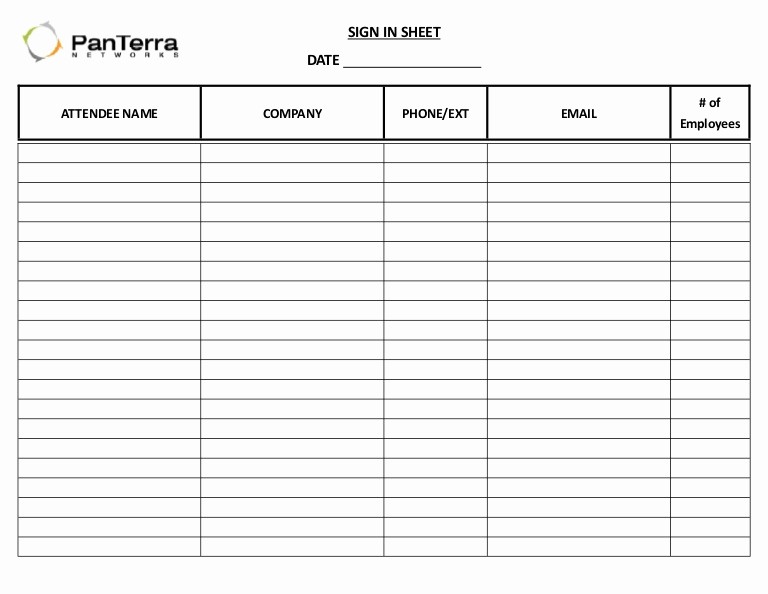 Word Template Sign In Sheet Awesome Sign In Sheet Template