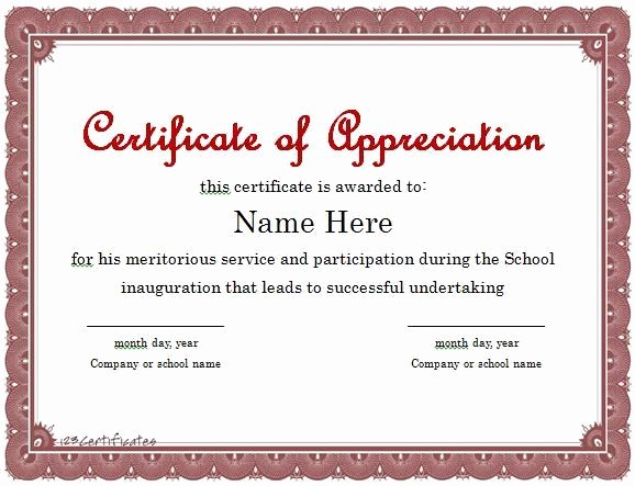 Words for Certificate Of Appreciation Unique 10 Certificate Appreciation Template Free Download