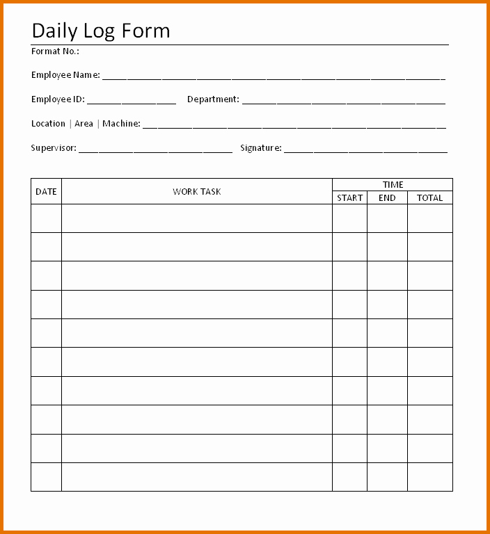 Work Log Sheet Template Excel Beautiful 8 Daily Work Logreference Letters Words