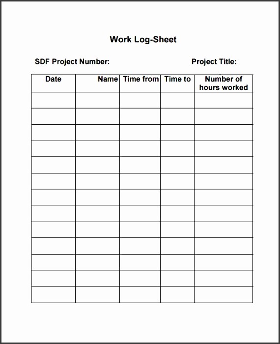 Work Log Sheet Template Excel Fresh 10 Pany Work Log Template Sampletemplatess
