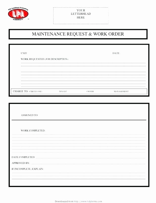 Work order Templates for Word Beautiful Repair form Template Request Vehicle Free Templates