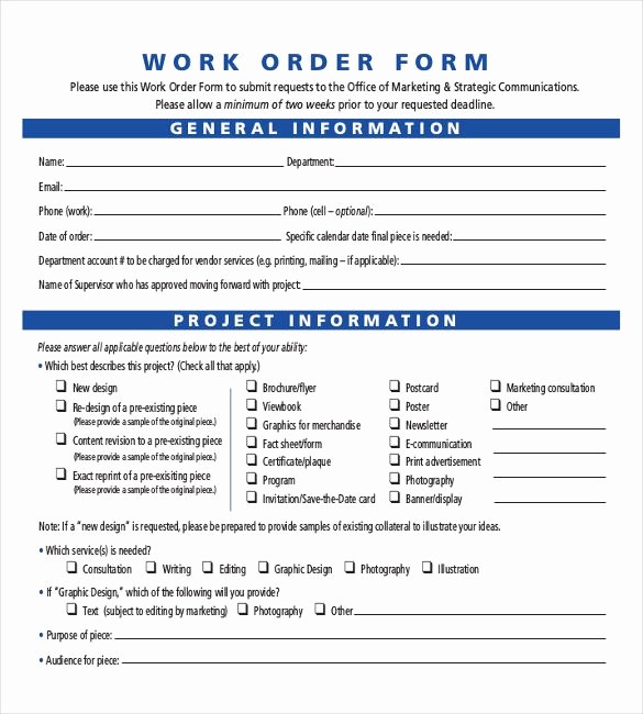 Work order Templates for Word Best Of 14 Work order Templates