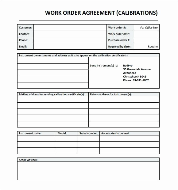 Work order Templates for Word Best Of Extra Work order form Template Printable Best Word