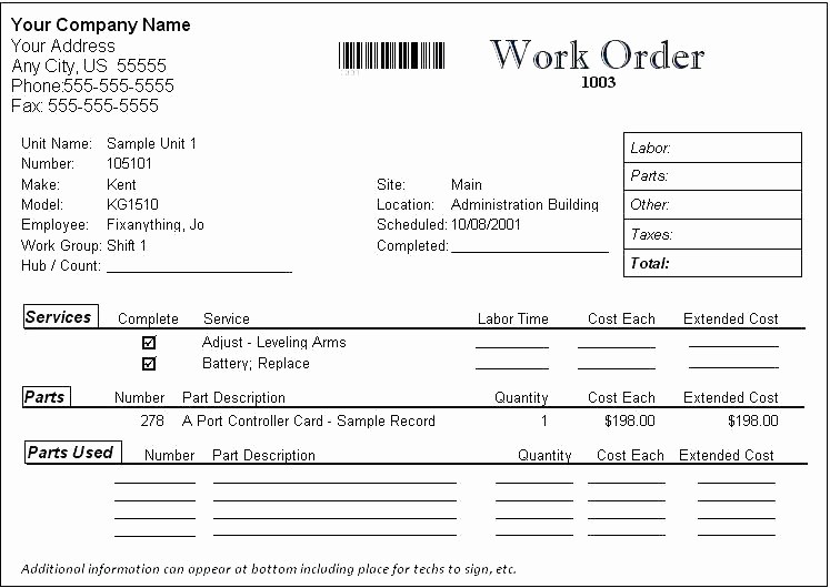 Work order Templates for Word Fresh Download Work order Template for Free Word Document Auto