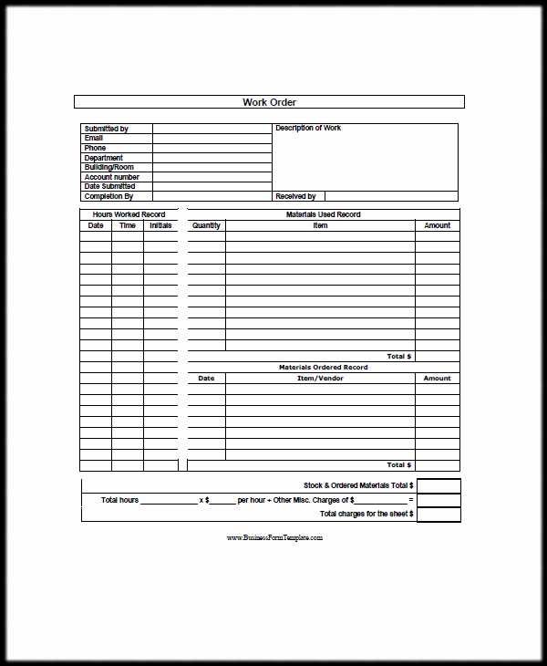 Work order Templates for Word New 5 Work Receipt Templates – Examples In Word Pdf